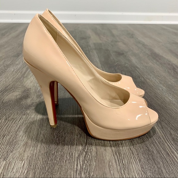 Christian Louboutin Peep Toe Cream stiletto heels - Picture 2 of 8